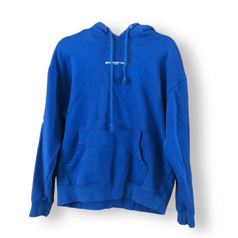 Shadow Hill Blue Hoodie Sweatshirt Thrashed Size Medium FLAWED Streetwear